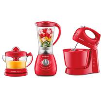 Kit Especial Batedeira Liquidificador e Espremedor KT201 Mondial Vermelha 220V