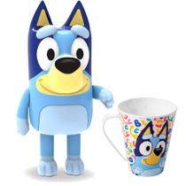 Kit Especial Bluey Boneca Articulada 22cm Brinquedo Original Elka + Caneca Estampada