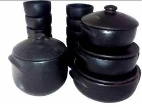 Kit Especial Conjunto Panela De Barro com cumbucas Já Curadas