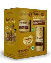 Kit especial forever liss banho de verniz shampoo 300ml máscara 250g