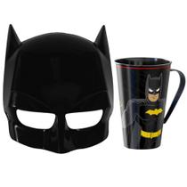 Kit Especial Máscara Infantil e Xícara Plástica do Batman