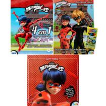 Kit Especial Miraculos Ladybug Colorir + Atividades + Livro Teatro Crianças 5+ Anos