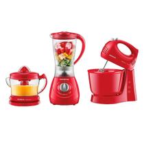 Kit Especial Mondial Batedeira + Extrator + Liquidificador KT-201-R - 220V