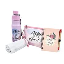 Kit Especial Presente Dia das Maes Bloquinho Garrafa Bolsa