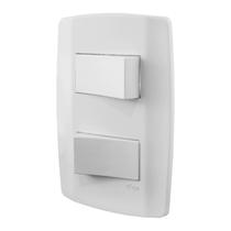 KIT - Espelho 4x2 de Sobrepor Para Parede com 1 Interruptor Simples + 1 Interruptor Paralelo Linha Slim Ilumi (Ref.:8023)