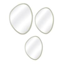 Kit Espelho Decorativo Orgânico Branco 35X50 50X64 64X77 Cm