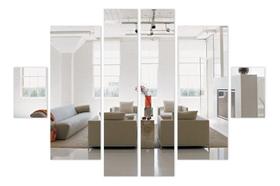 Kit Espelho Decorativo Retângulo Em Acrílico Quarto Sala