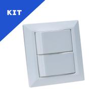 Kit Espelho Duplo Chanfrado 2 Interruptores Cada Branco