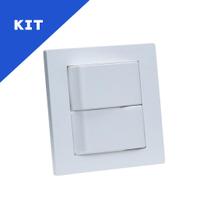 Kit Espelho Duplo Reto 2 Interruptores Branco