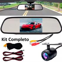 Kit Espelho Retrovisor Monitor Tela Lcd 4.3 + Câmera De Ré