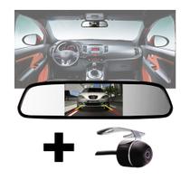 Kit Espelho Retrovisor Monitor Tela LCD 4.3 + Câmera Ré