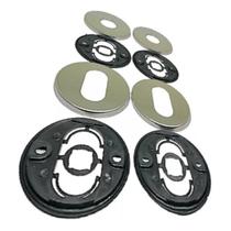 Kit Espelho Roseta Redonda Fechadura Externa Inox Cromado