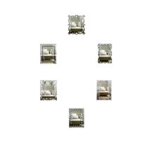 Kit Espelhos Decorativos Venezianos Pegui Aquila 6 Peças Kit Espelhos Decorativos Venezianos Pegui Aquila 6 Peças