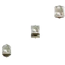 Kit Espelhos Decorativos Venezianos Pegui Salerno 3 Peças Kit Espelhos Decorativos Venezianos Pegui Salerno 3 Peças