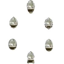 Kit Espelhos Decorativos venezianos Pegui Veneza 6 peças Kit Espelhos Decorativos venezianos Pegui Veneza 6 peças