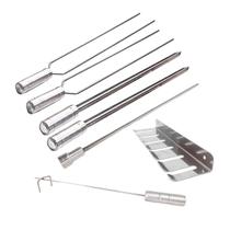 Kit Espeto 40cm Churrasco Suporte Inox E Espalha Brasa