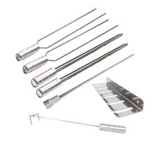Kit Espeto 70cm Churrasco Suporte Inox E Espalha Brasa Kit Espeto 70cm Churrasco Suporte Inox E Espalha Brasa