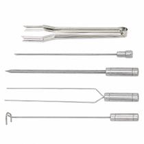 Kit Espetos 60cm Inox 430 Pegador Espalhador de Brasa Kit Espetos 60cm Inox 430 Pegador Espalhador de Brasa