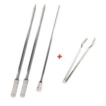 Kit Espetos Espada E Coração 40cm Mais Pegador De Carne In