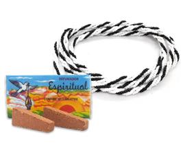 Kit Espiritual Brajá Preto Branco 3 Fios + Defumador Limpeza - Flash Kit Espiritual Brajá Preto Branco 3 Fios + Defumador Limpeza - Flash