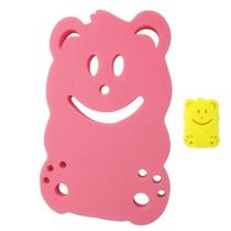 Kit Esponja Almofada Antiderrapante de Banheira para Bebê Ursinho Feliz