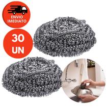 Kit Esponja De Aço Inox Limpeza Pesada Bucha Brilho Panela Grelha Casa Faxina