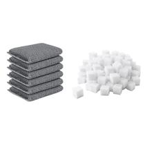 Kit Esponja Melamina 60 Un + Esponja Poliester 6 Un