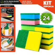 Kit Esponja Multiuso para Limpeza 24 Unidades Alta Qualidade e Durabilidade