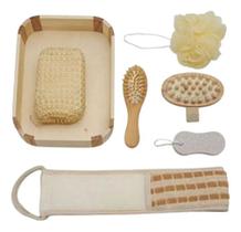 Kit Esponja Pente Lixa Spa Banho Cuidados Pessoais