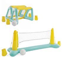 Kit Esporte Praia e Piscina 1 Volei + 2 Traves de Polo Inflável Verde Intex Kit Esporte Praia e Piscina 1 Volei + 2 Traves de Polo Inflável Verde Intex