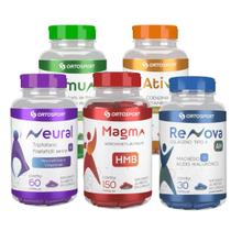 Kit Esportes e Atividade Física Completo (1und Neural + 1und Imune + 1und Magma + 1und Ativa + 1und Renova)