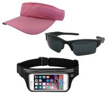 Kit Esportivo 1 Viseira, 1 Pochete Celular E 1 Oculos De Sol - ODELL VENDAS ONLINE