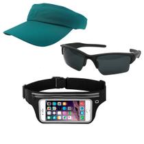 Kit Esportivo 1 Viseira, 1 Pochete Celular E 1 Oculos De Sol - ODELL VENDAS ONLINE