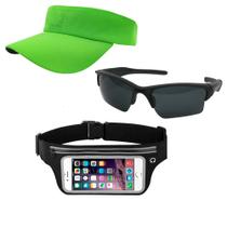 Kit Esportivo 1 Viseira, 1 Pochete Celular E 1 Oculos De Sol - ODELL VENDAS ONLINE