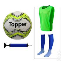 Kit esportivo futebol completo - bola + bomba, colete e meiao