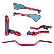 Kit Esportivo Guidão 22mm Manopla Jupiter Manete Retrovisor Hornet