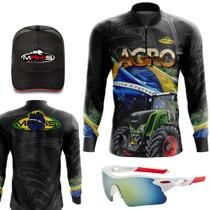 Kit Esportivo Masculino Camiseta Boné Óculos Proteção Makis