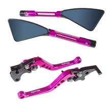 Kit Esportivo Rosa Retrovisor Manete Fer 250