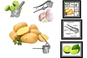Kit Espremedores Cozinha Alumínios Batata Alho Limão