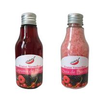 Kit Espuma De Banho + Sais Banheira Hidromassagem Ofurô Frutas vermelhas