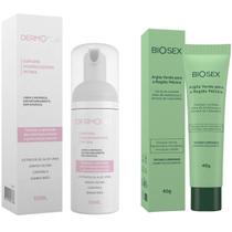 Kit Espuma Intima Sem Enxague Argila Verde Hidratante Pelvic