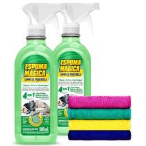 Kit Espuma Magica Limpeza Poderosa Proauto 2uni +Pano Microfibra