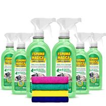 Kit Espuma Magica Limpeza Poderosa Proauto 6uni +Pano Microfibra