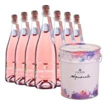 Kit Espumante Casa Perini Aquarela Rose 07 Garrafas Balde Kit Espumante Casa Perini Aquarela Rose 07 Garrafas Balde