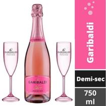 Kit Espumante Garibaldi Vero Demi Sec Rosé 750ml + 2 Taças Personalizadas Kit Espumante Garibaldi Vero Demi Sec Rosé 750ml + 2 Taças Personalizadas