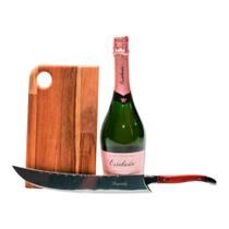 Kit Espumante Miguel Torres Rosé Com Sabre E Tábua De Aperitivo 26cm