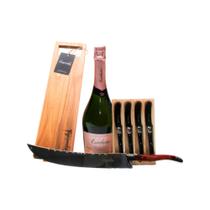Kit Espumante Miguel Torres Rosé, Sabre, Tábua Para Queijo E Conjunto De Espátula