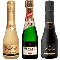 Kit Espumantes Baby Freixenet Carta Nevada, Cordon Negro e Henkell Trocken 200ml