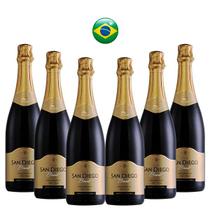Kit Espumantes Brasileiros San Diego Brut Branco 6 garrafas