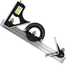 Kit Esquadro Combinado 3 Em 1 Profissional 12pol 30cm Com Nível